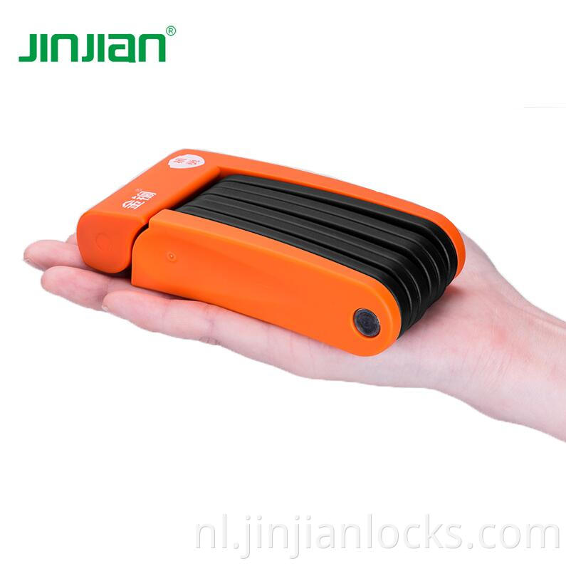 Jinjian anti diefstal opvouwbare structuur draagbare compacte fietsklavelvergrendeling met sleutelset